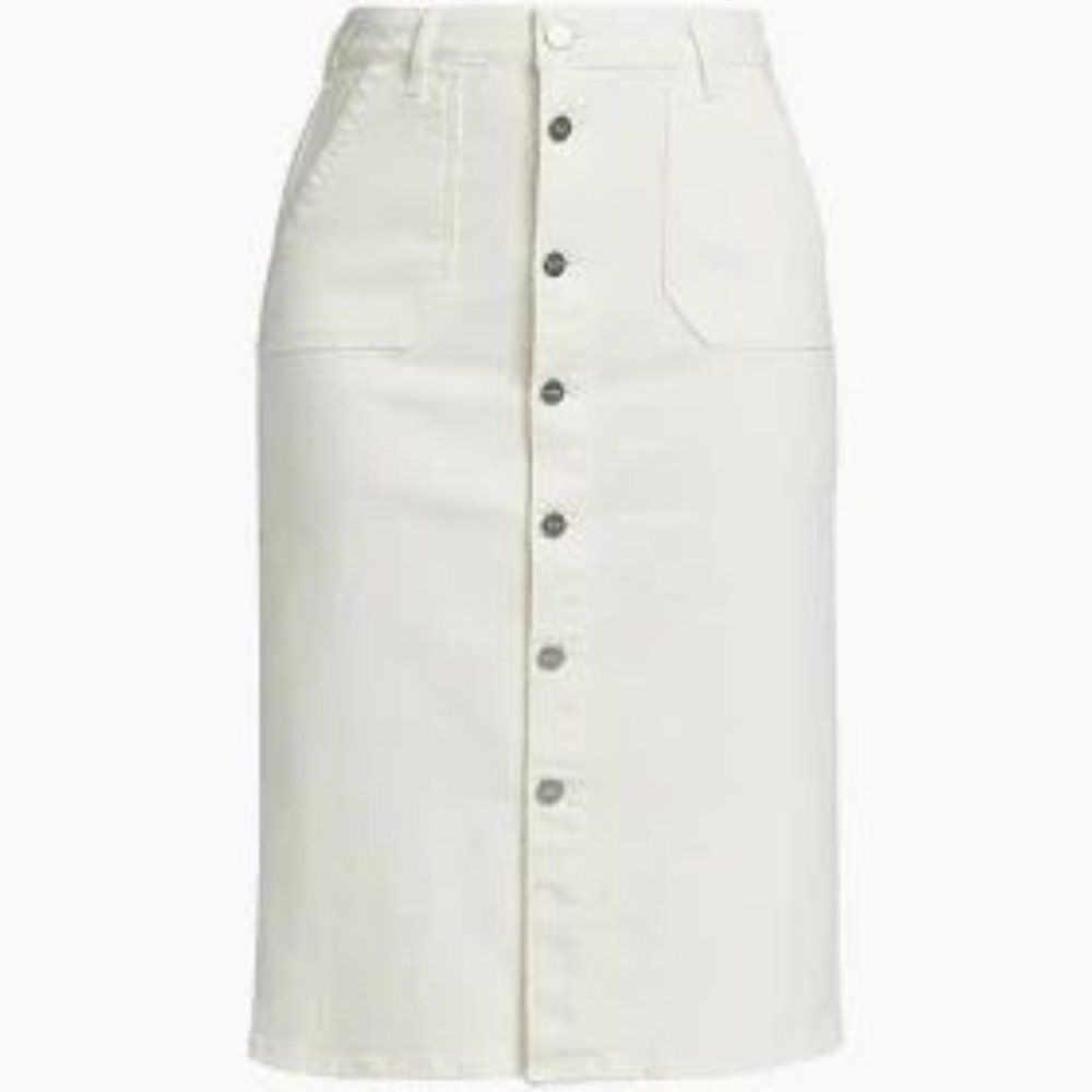 Paige Meadow Midi Skirt Tonal Ecru Size 28 - Picture 8 of 14